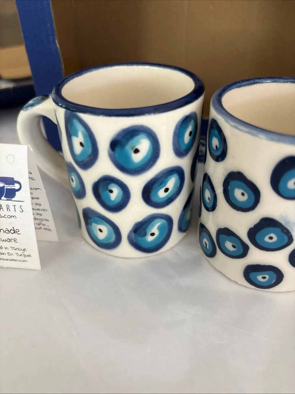 Myth Arts Turkish hand Painted Expresso Coffee cup set NIB